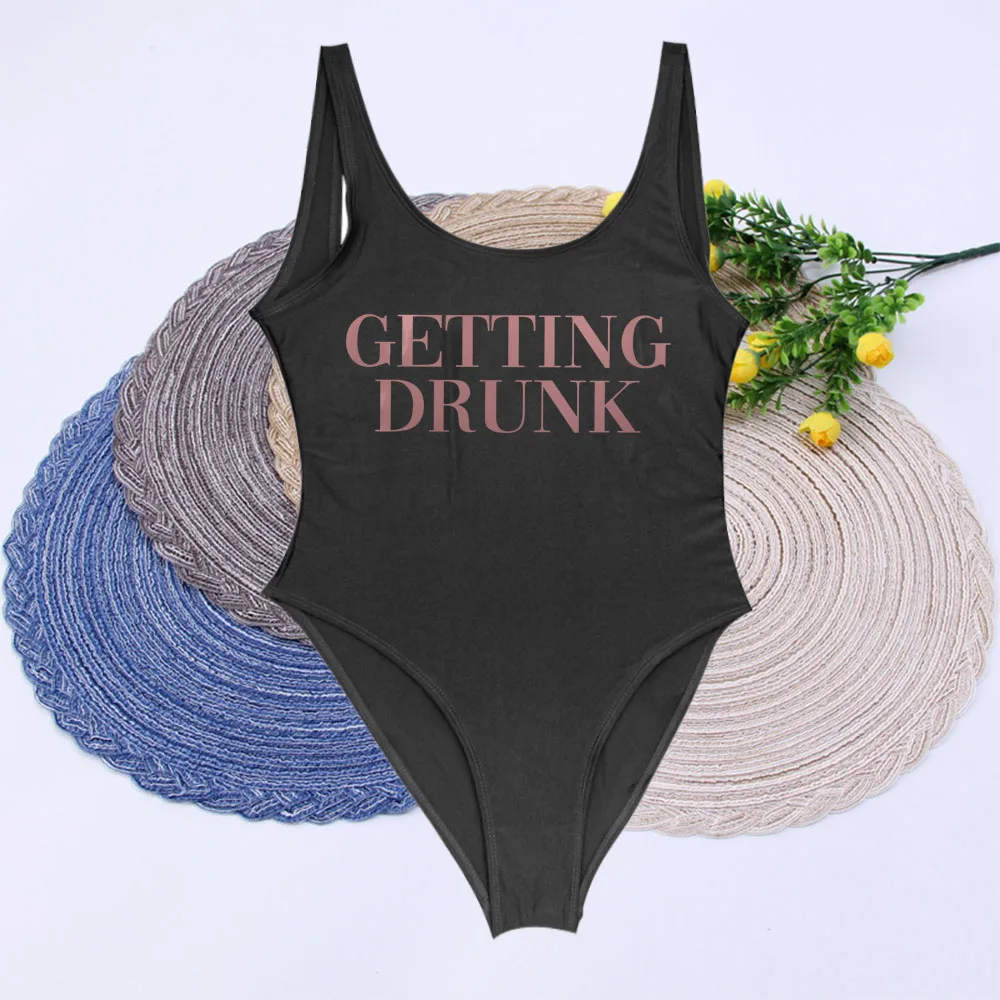 Getting Married White Bride Swimsuits Women One Piece Wedding Bathing Suits Team Bridesmaid EVJF Bachelorette Hen Party Swimwear