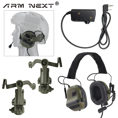 ARM NEXT F10 auriculares tácticos caza tiro auriculares con cancelación de ruido con soportes aptos para casco Wendy M-LOK ARC