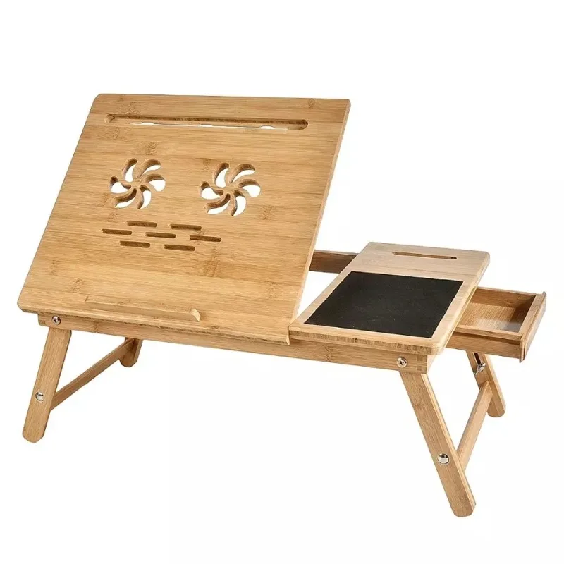Bamboo Adjustable Computer Laptop Computer Desk Folding Laptop Stand Supplier