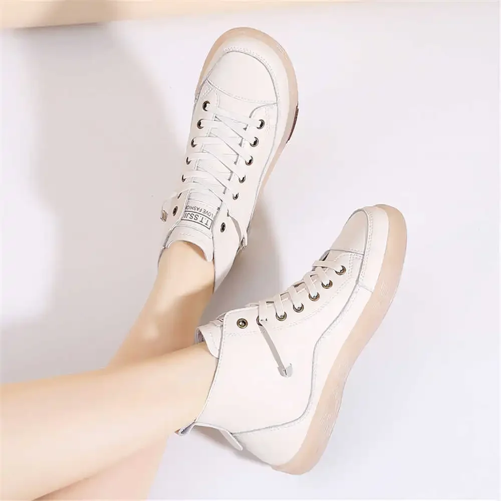 Summer Long Barrel High Top Sneakers Woman Sneakers Woman Sports Boots Shoes Flat Booty Woman Snaeaker Shose Top Grade