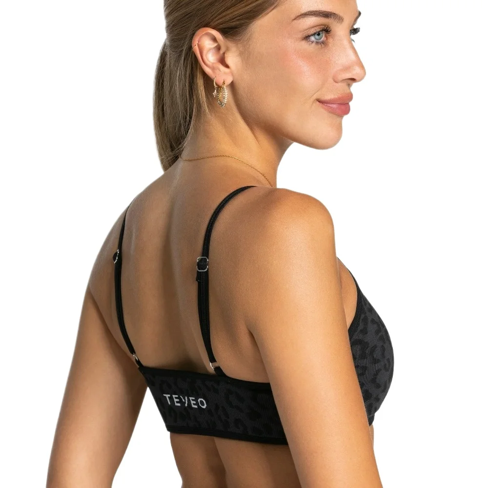 Women's Sports Bra Leopard Contrastline — Seamless