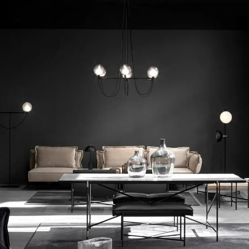 Post Modern Nordic Glass Ball Living Room Villa Bedroom Duplex Building Light Luxury Hotel Creative Restaurant Chandelier