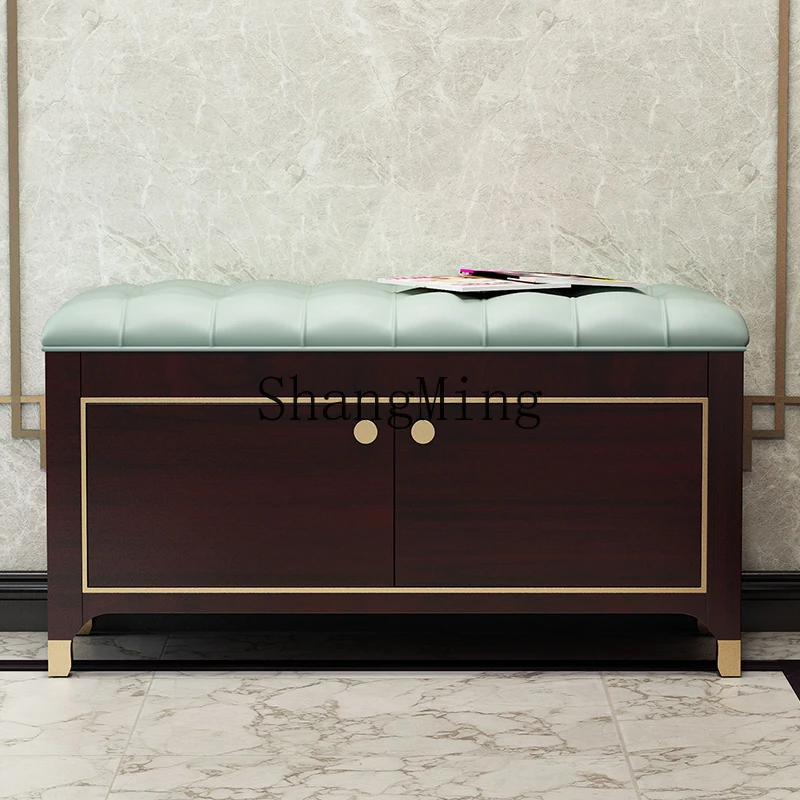 

ZYY household simple light luxury shoe change stool entry entrance solid wood multi-functional bedside stool