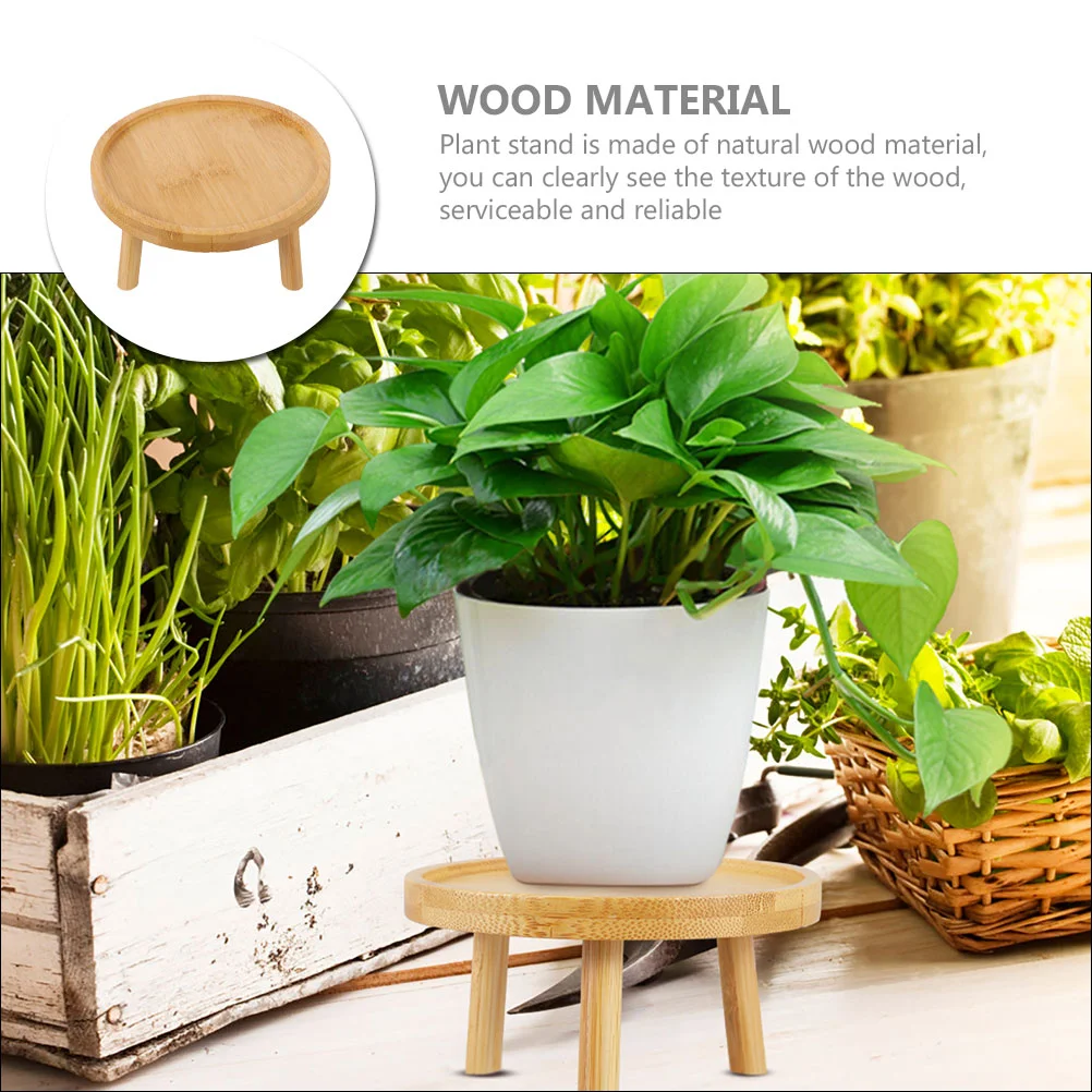 Plant Pot Stand Wooden Flower Pot Tall Stand Desktop Rustic Style Vase Bonsai Pot Showcase Stand