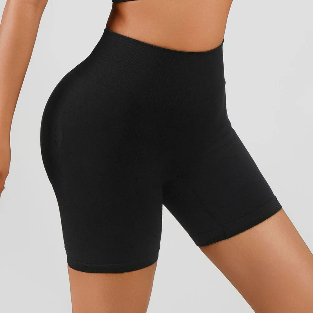 

Women High Waist Yoga Shorts for Fitness Running Cycling Sports Breathable Gym Leggings Workout Shorts Black Orange Pink