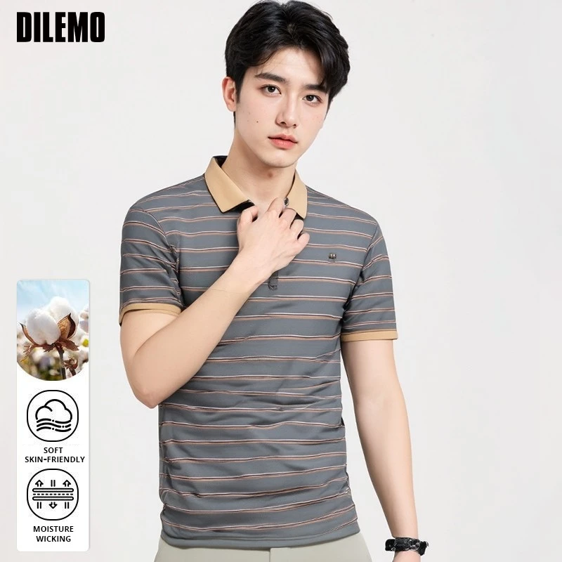 

Top Grade New Summer Brand Designer Stripped Summer Collar Polo Shirts For Men Short Sleeve Casual Tops Fashions Men Clothing