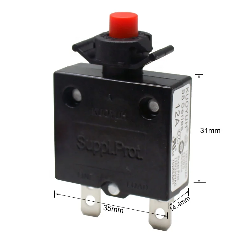 KUOYUH 98 serie 12A red push button solar panel circuit breakers