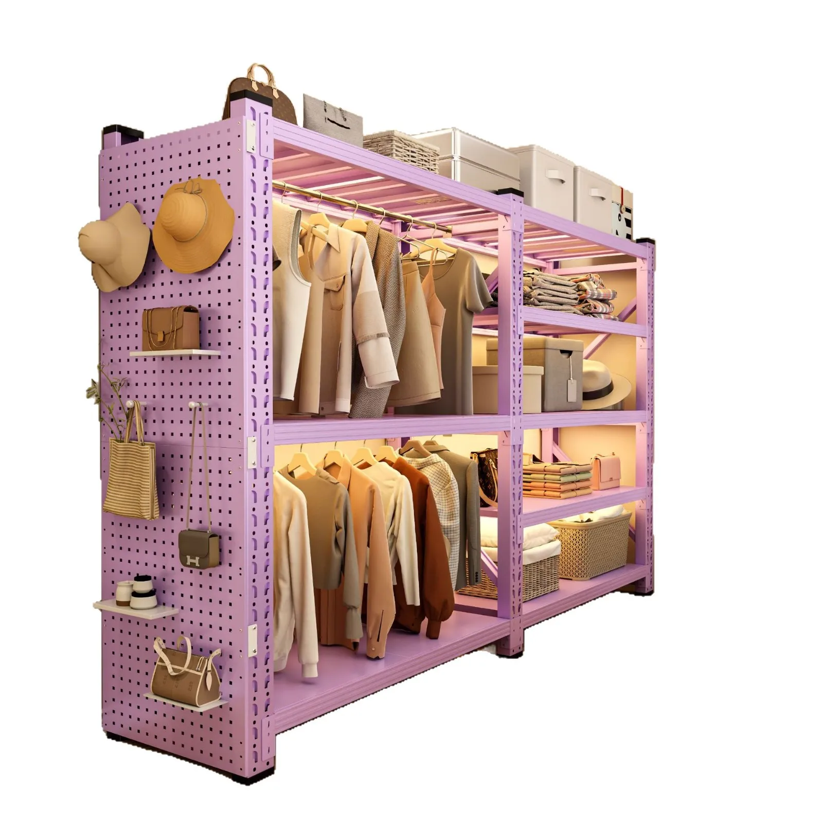 

Shelf wardrobe open hanger easy assembly