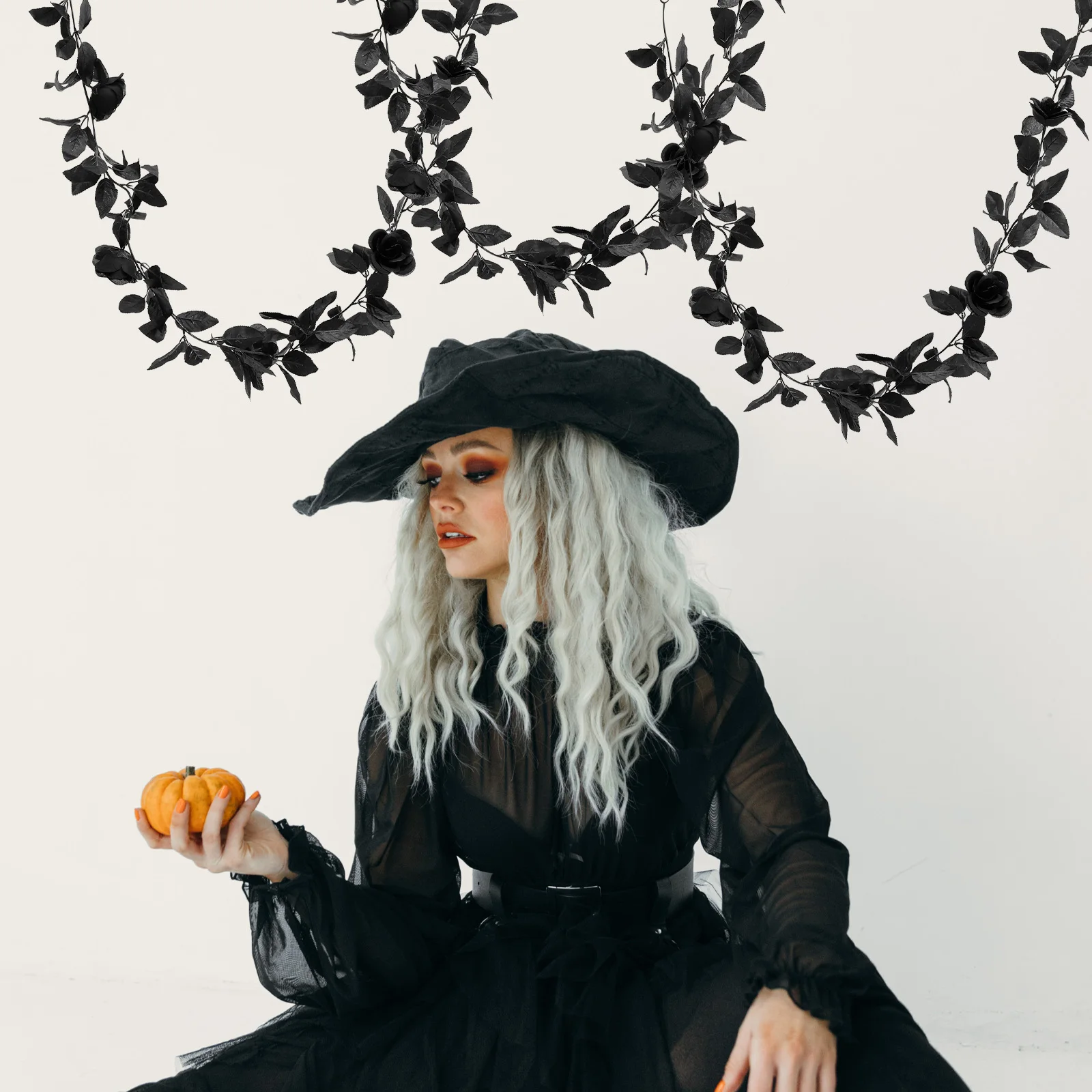 

Fake Rose Artificial Flower Garland Decoration for Wall Door Front Door Vine Garland Floral Rose Decoration