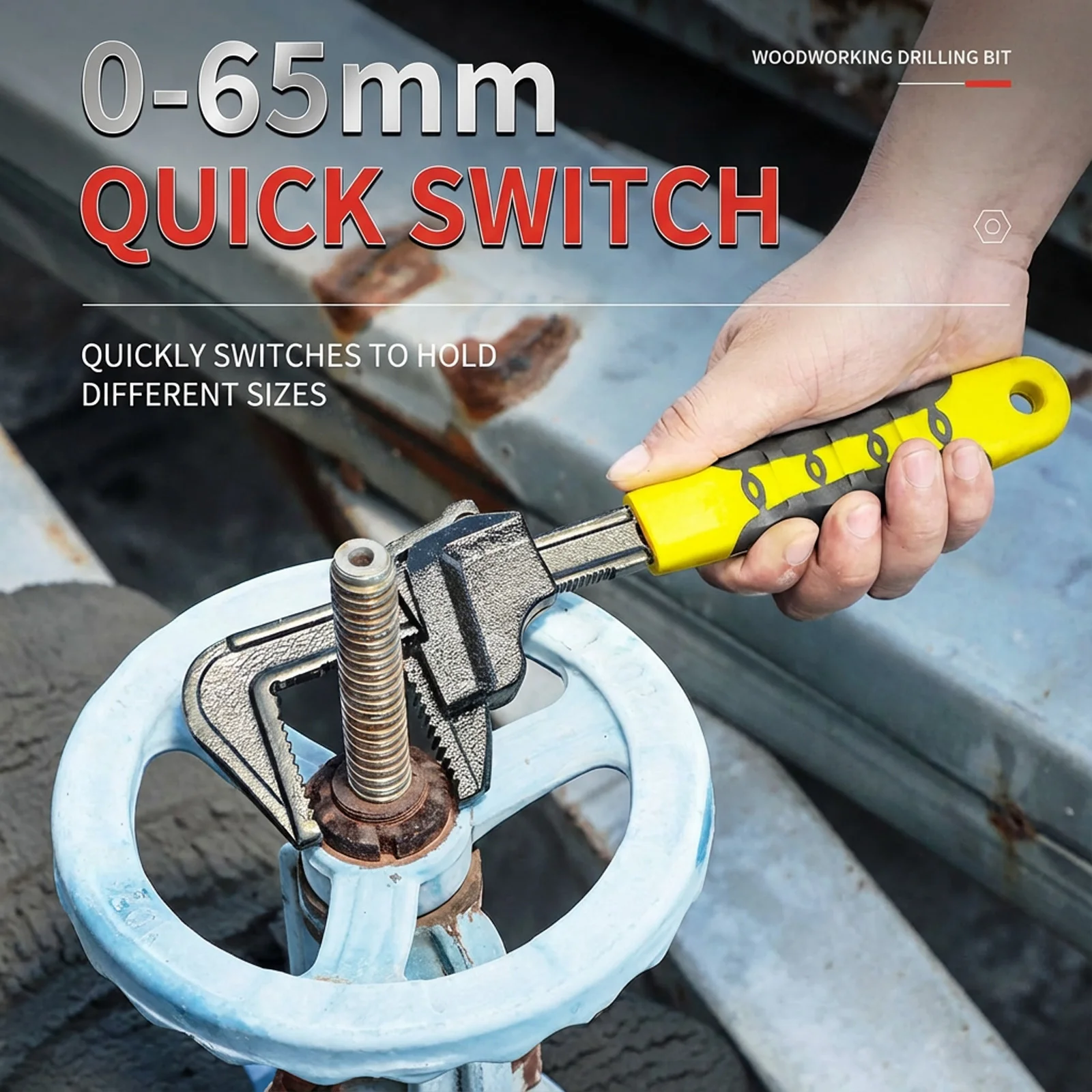 

F Shaped Wrench Quickly Adjust Pipeline Wrench Universal Pipe Pliers Hard Carbon Steel Repair Wrench Household Hardware Tools