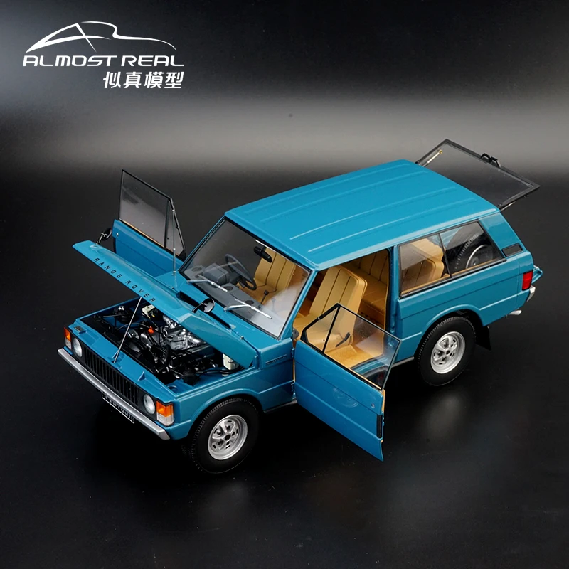 1:18 Range Rover 1970 Alloy car model simulation blue, alloy static Miniaturized car tide play model, adult Advanced Collection.