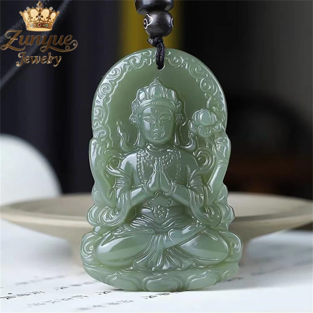 

High-End Natural Hetian Jade Guanyin Pendant Luxury Quality Fashion Fine Jewelry Exquisite Elegant Popular Charms Young Gift