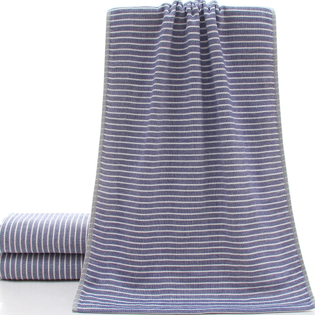 

1pc Pure Cotton Towel Set Soft Breathable Gauze Bath Facecloth Thickened Baby Washcloth For Home Hotel Dorm Use Blue