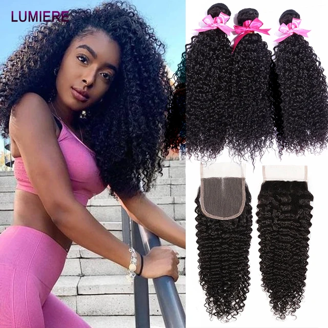 8 40 inch Afro Kinky Curly Human Hair Bundles With 5x5 6x6 HD Lace Closure Brazilian Hair Weave Extensions Bundles With Closure AliExpress