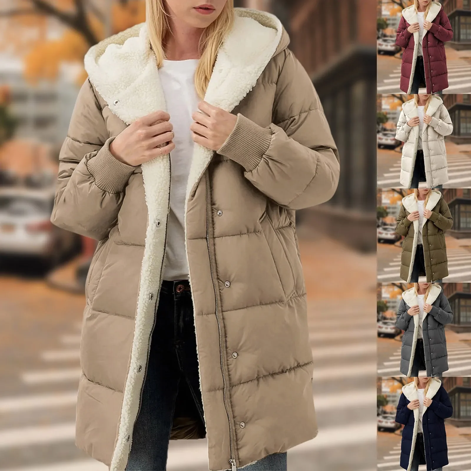 Women'S Winter Thickened Down Jacket Warm Long Down Jacket With Hood Hooded Cotton Jacket Canvas Vest Women куртка женская