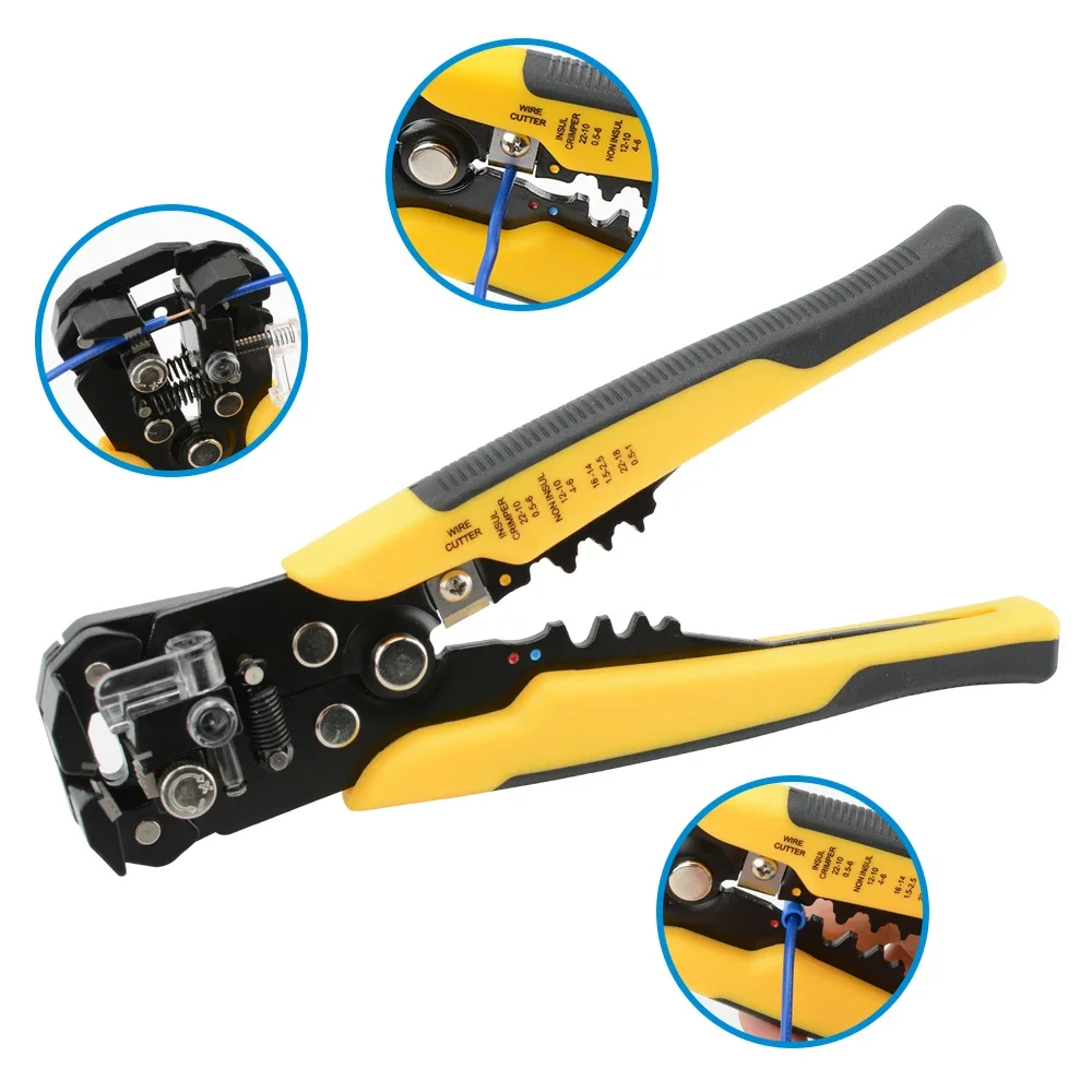 Multifunctional Wire Stripper Crimping Pliers Cable Clippers Adjustable Automatic Wire Stripper Electrician Terminal Hand Tools