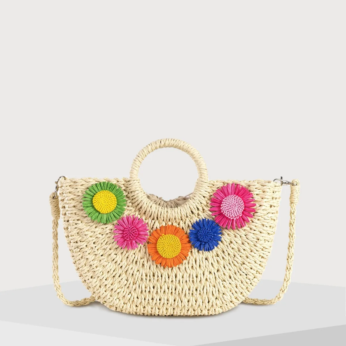 

2025 New Paper Grass Woven Bag Cross Popular Handheld Women's Bag Shoulder Crossbody Bags Summer Travel Beach Bags Handbags