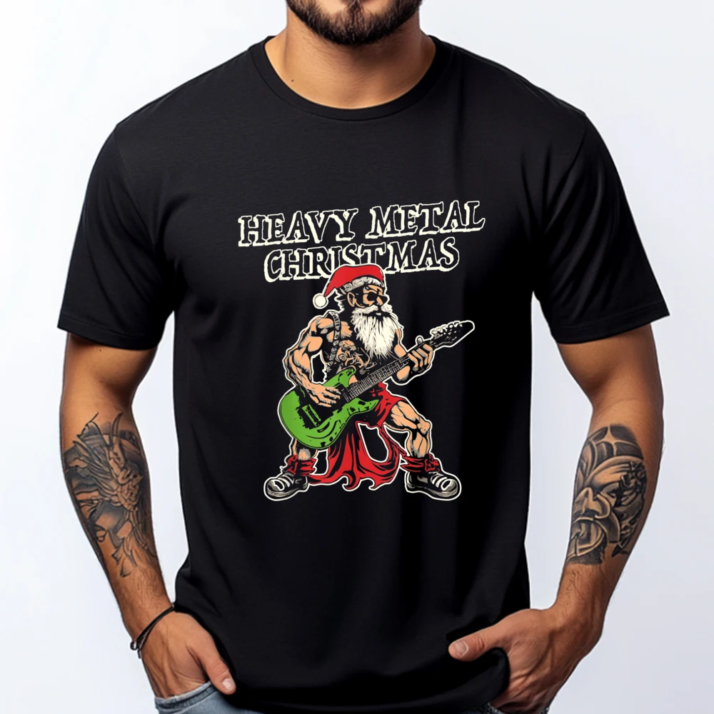 

Valentine's Day Guitar Playing Santa Mens Korean Fashion Cheap Gift Valentine's Day Gift T-Shirts Men