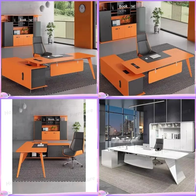 Modern Luxury L Shape CEO Desk Wooden Office Furniture Executive Computer Table Large Workstation Home Office Writing Desk