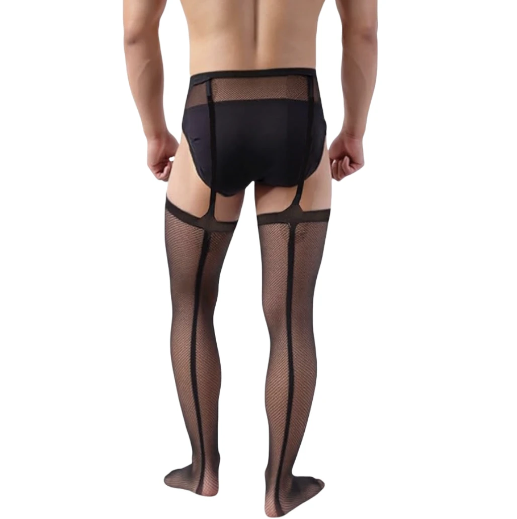 

Trendy Net Tights for Men's Costumes Sexy Pantyhose Black Mesh Socks Gentle Underwear Summer Autumn Winter Fetish Male Hosiery