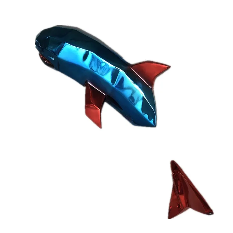 Electroplating whale wear wall pendant Internet celebrity bar club KTV aquarium wall decoration design wall hanging