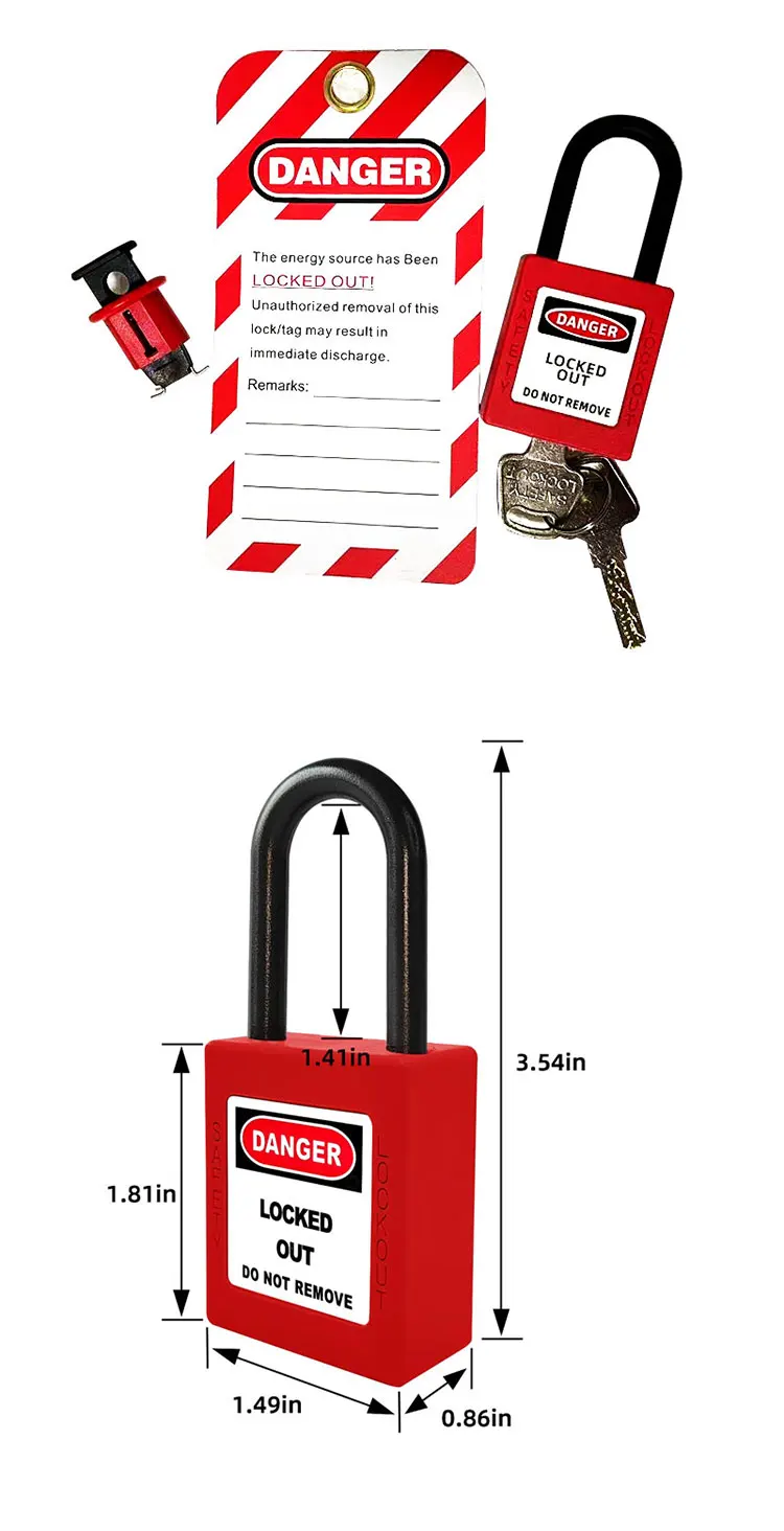 MCB Lockout Mini-Leistungsschalter-Sperre, elektrische Sicherheits-LOTO-Lockout-Tagout-Vorrichtung mit Sicherheitsvorhängeschloss & kostenlosem Warnschild – Detail 1