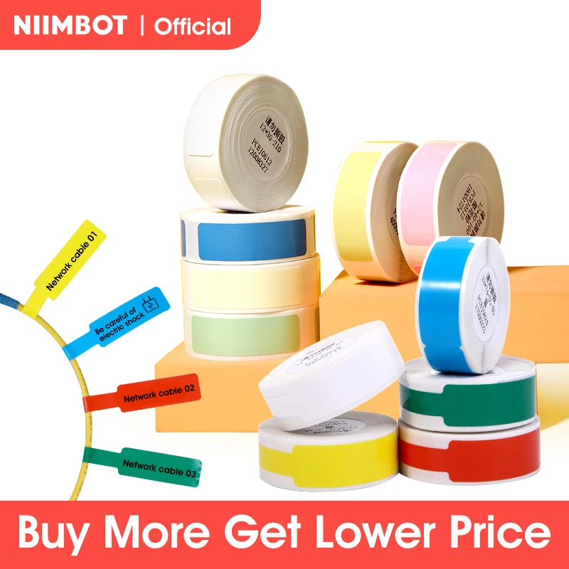 Niimbot b18 pet etiqueta de papel impermeável anti-óleo tag 8-10 anos de vida impressão adesivo para fabricante de impressora de etiquetas portátil