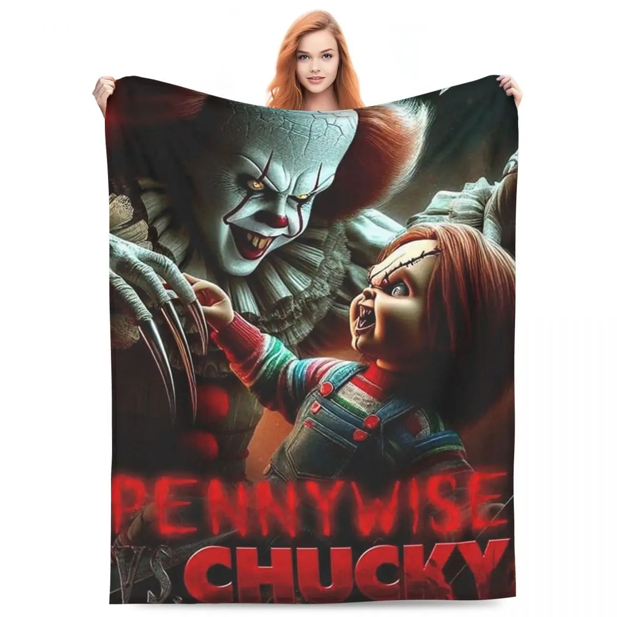 

Фильм ужасов Чаки Пеннивайз Хэллоуин пила персонаж одеяла пледы пледы одеяла для спальни уличные пледы покрывало