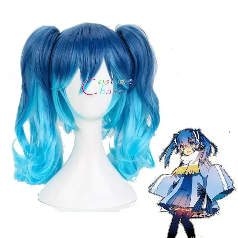 Kagerou Project MekakuCity Actors Enomoto Takane Ene Cosplay Wig Blue Wigs with Ponytails Heat Resistant Hair Halloween Costume