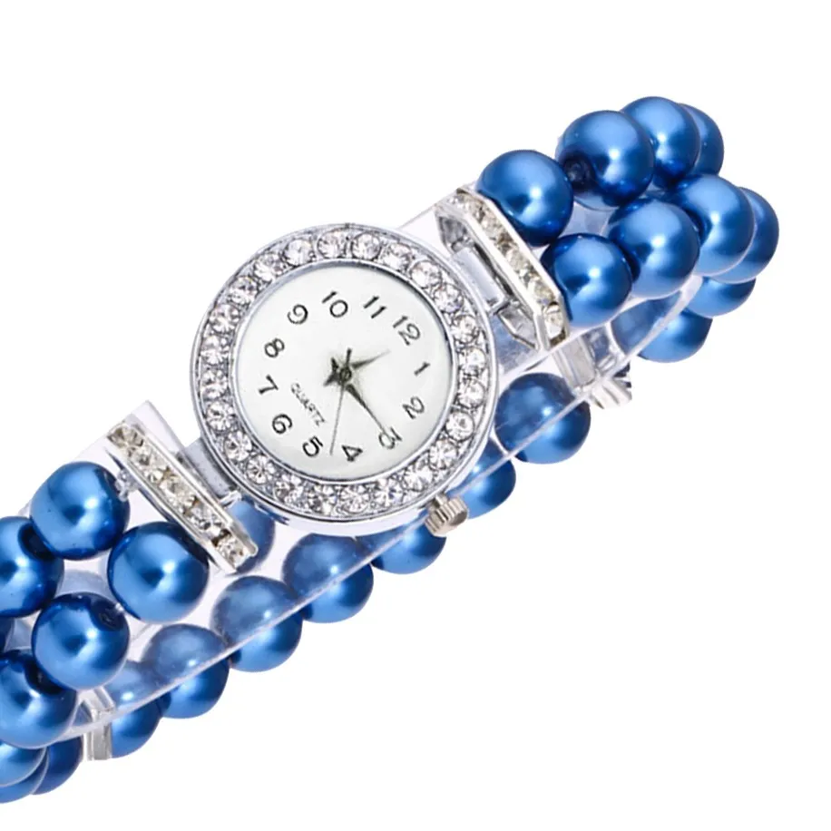 Fashion Women Casual Pearl String Watch Strap Quartz Wrist  Watch