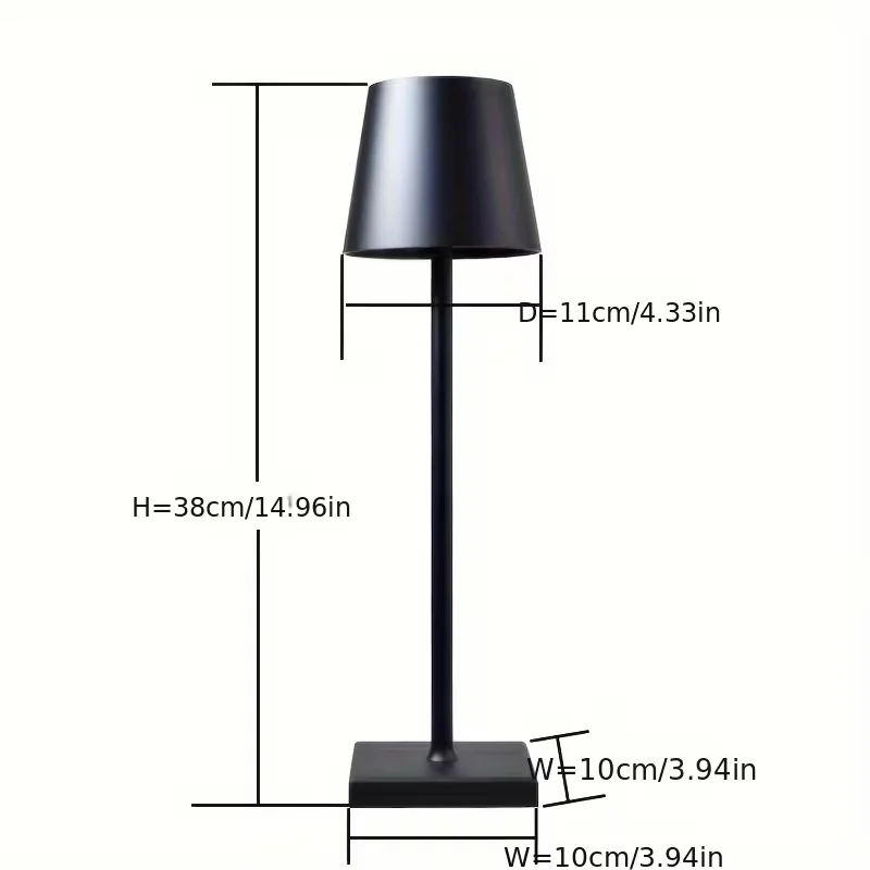 Crackle Shade Cordless LED Desk Lamp Metal Bedside Light with Square Base Long-Lasting Battery Usb Rechargeable Table Lamp Wireless Touch 3 Color Desktop Night Light for Bar Restaurant Creative Ambient Light Decor