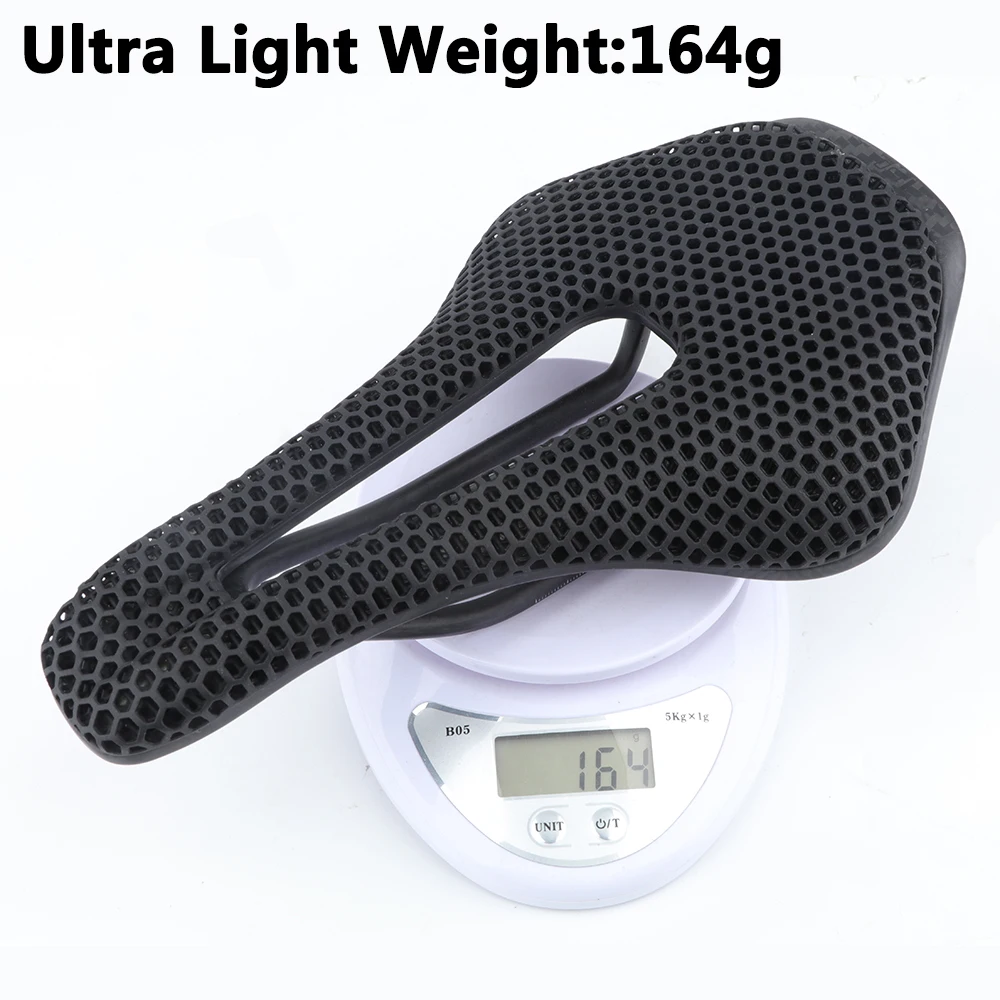 

3D Printing MTB Road Bicycle Saddle Carbon Fiber Rails Ultra-light 164g Hollow Comfortable Cycling Bike Honeycomb Seat Cushion