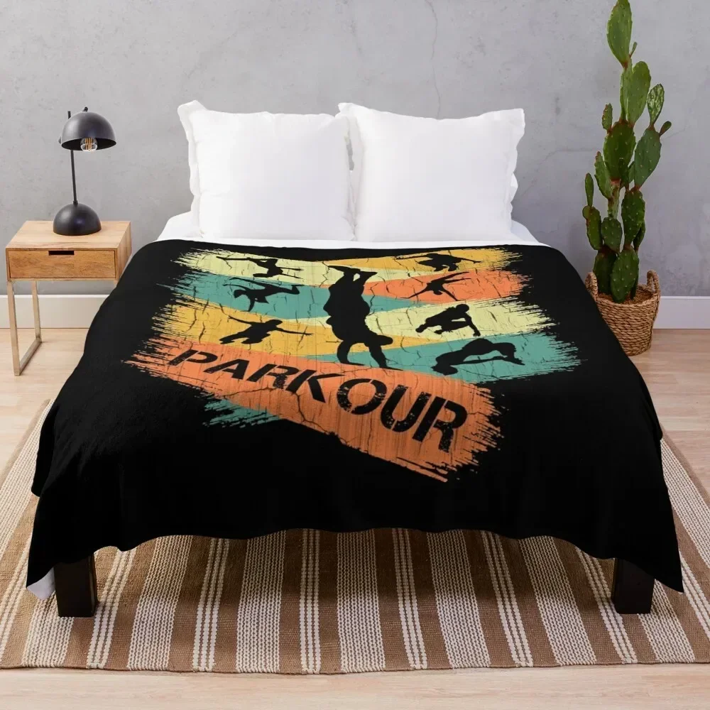 

Parkour Retro Freerunning Throw Blanket christmas gifts Plush Giant Sofa Blankets For Bed Blankets