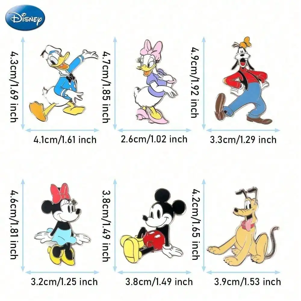 1PC Disney Officially Licensed Mickey Mouse Enamel Pins Bulk Cute Cartoon Button Pins Decorative Badges Clothes Bag Backpack Hat