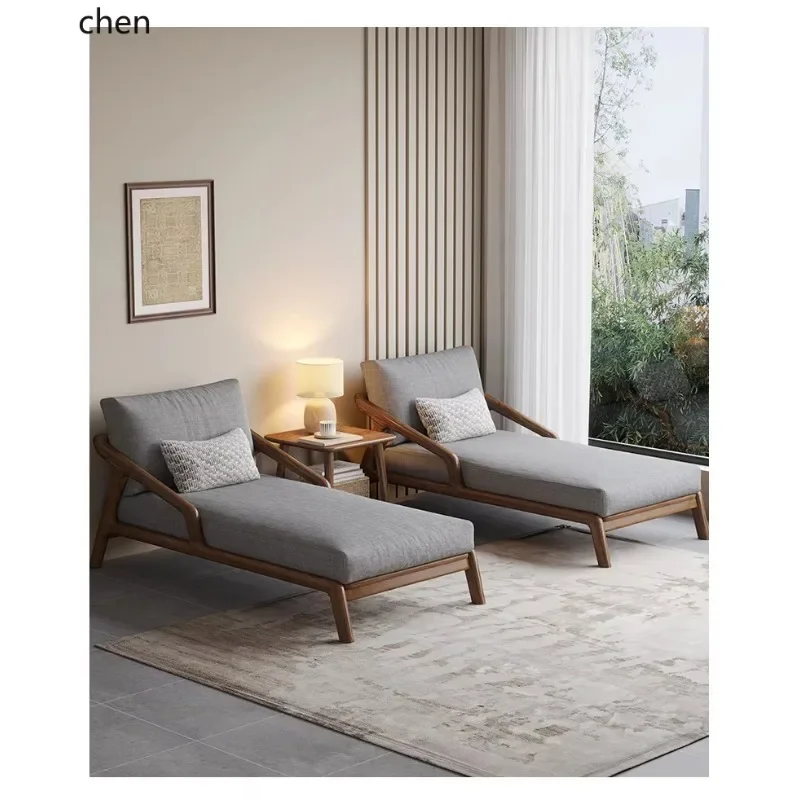 b18solid wood sofa single bed black walnut living room recliner living room decoration
