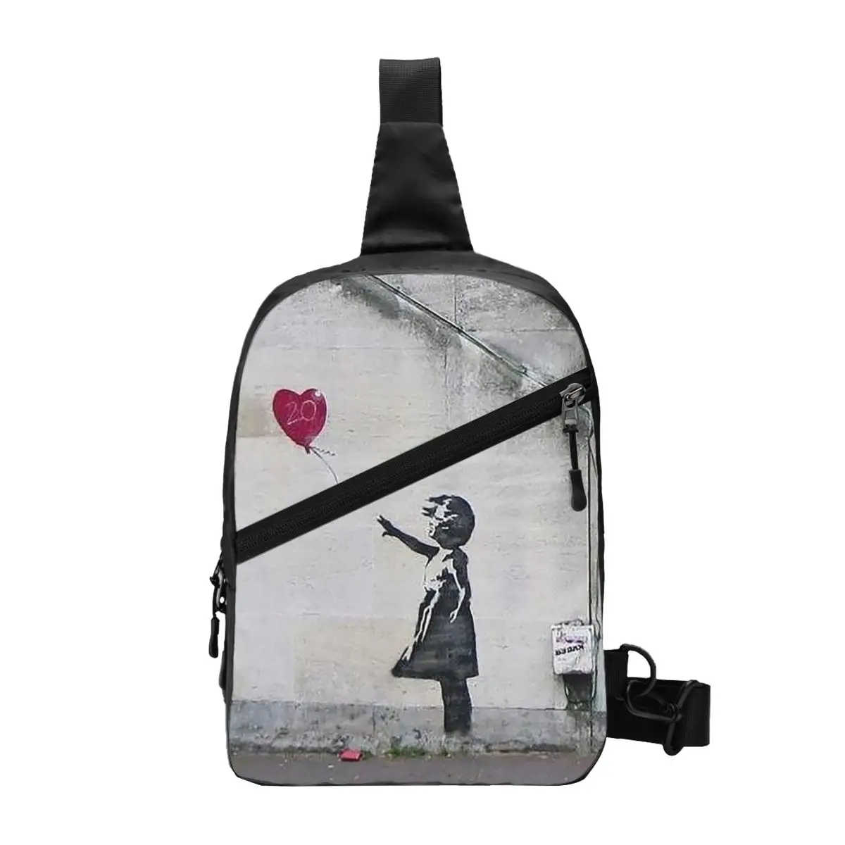 Banksy Chest Bag Men Sling Crossbody Backpack Chest Bag Travel Hiking Daypack Shoulder Bag