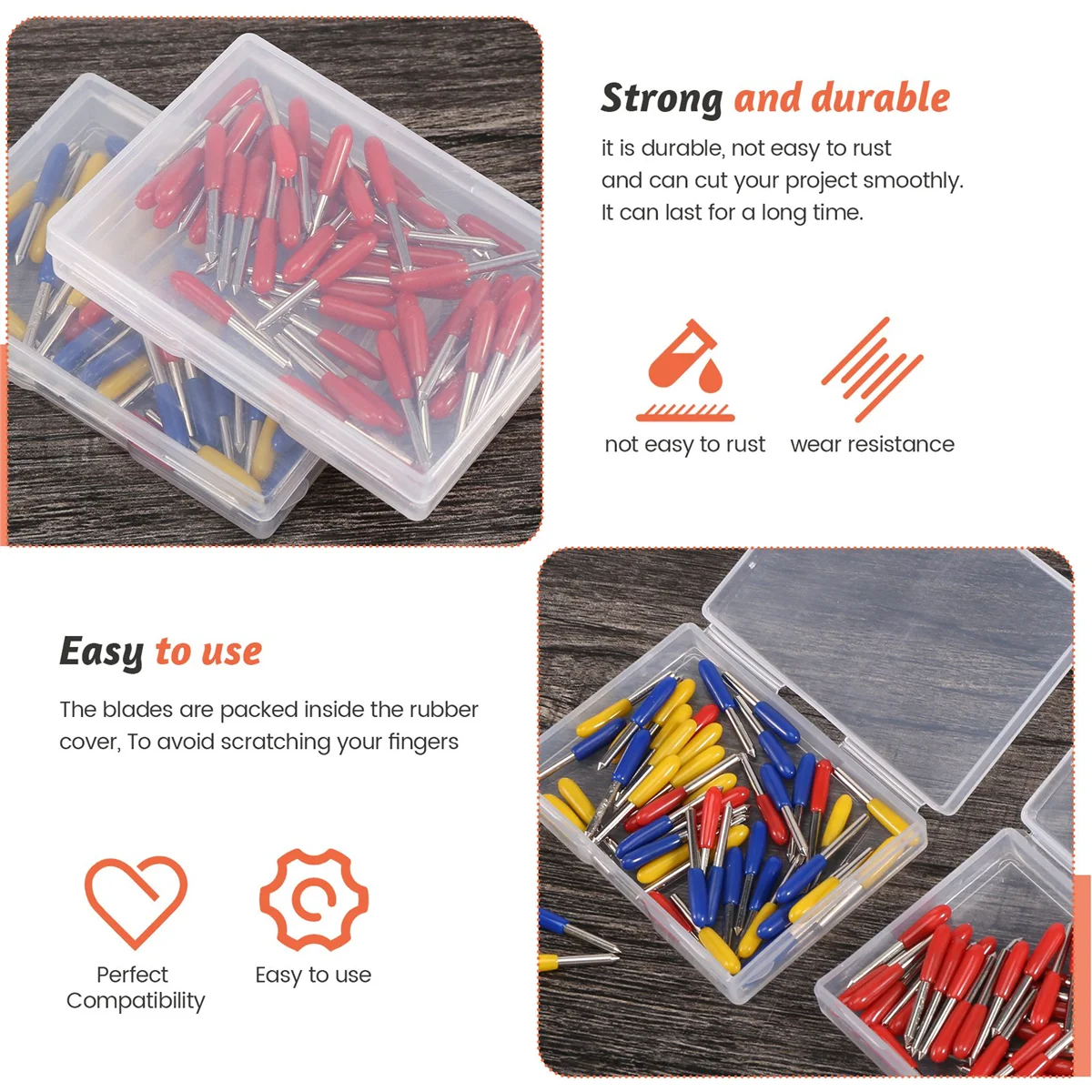 

B17CB 100 режущих лезвий, для Explore Air/Air 2 Maker Expression, сменные лезвия для режущего плоттера 30/40/60 градусов