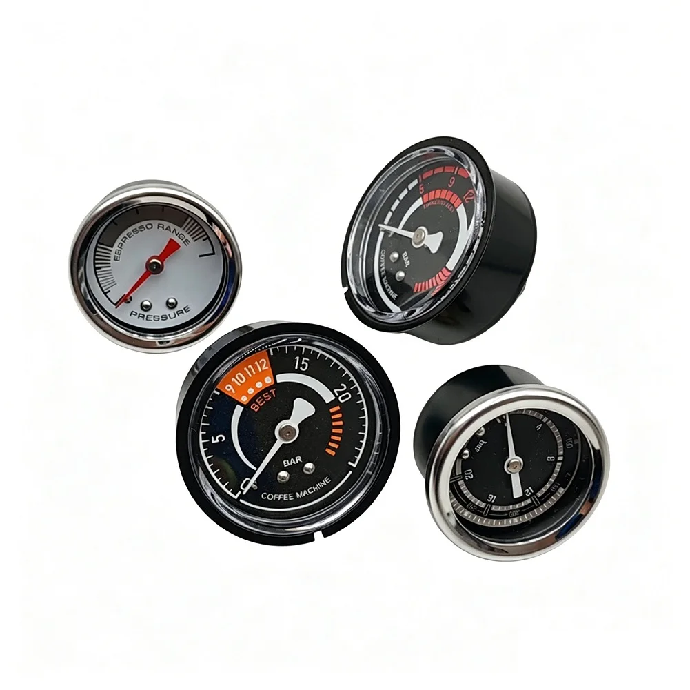 Coffee Machine Pressure Gauge For Barista Brewing Extraction Monitor Plastic Black Two-piece Set Style A