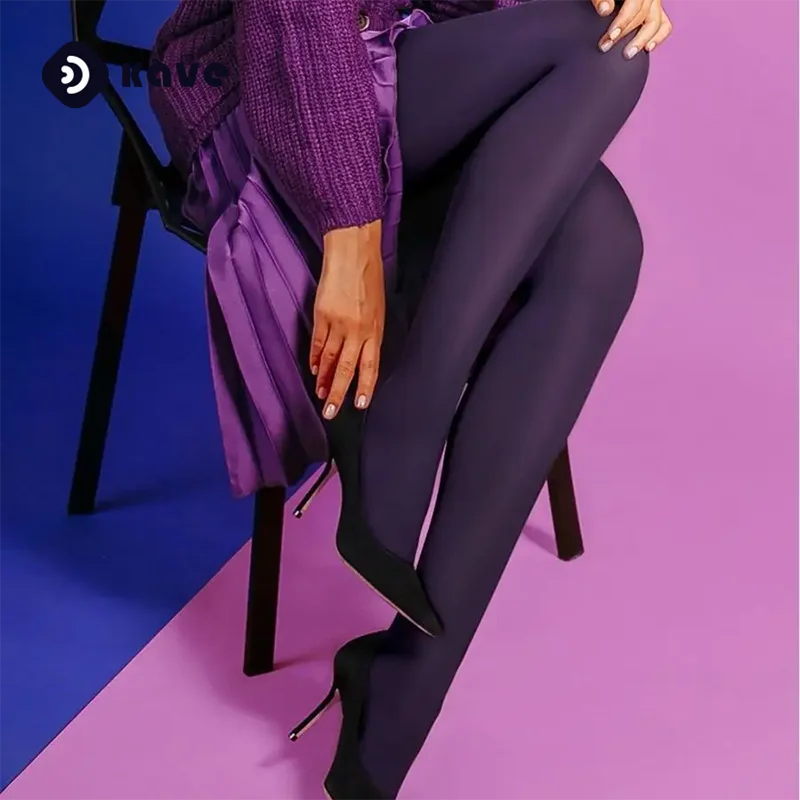 Kave-Collants Colorés Taille Haute pour Femme, Doux, Solide, Semi-Opaque, Pieds, Vente en Gros, 80D