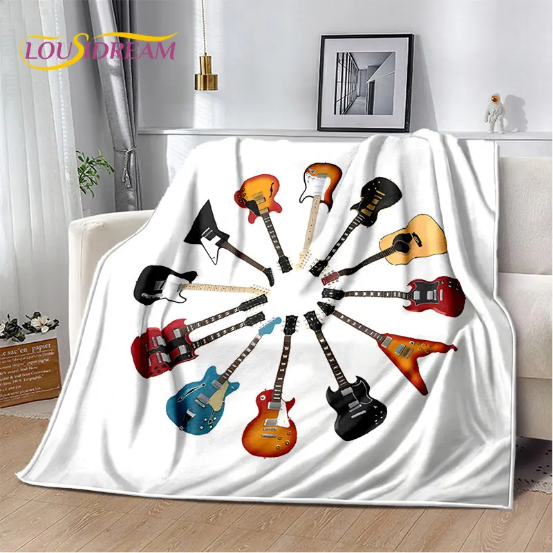 

Classical Guitar Electric Guitar Art Blanket,Flannel Blanket Throw Blanket,Plush Blanket for Living Room Bedroom Beds Sofa Cover