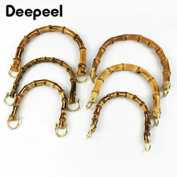 1/2Pcs Deepeel Natural Bamboo Handle Clutch HandBag Frame Replacement U-shaped Handles for Woven Bag Luggage Hardware Accessory