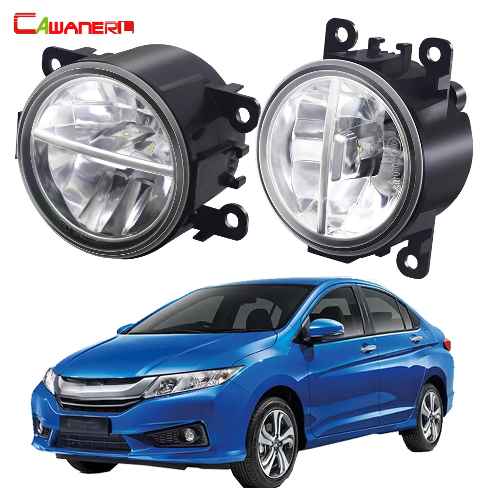 2 Pcs 30W Car LED Fog Light Assembly For Honda City Grace Ballade 2014-2018 Front Bumper Fog Daytime Running Lamp DRL 6000LM H11