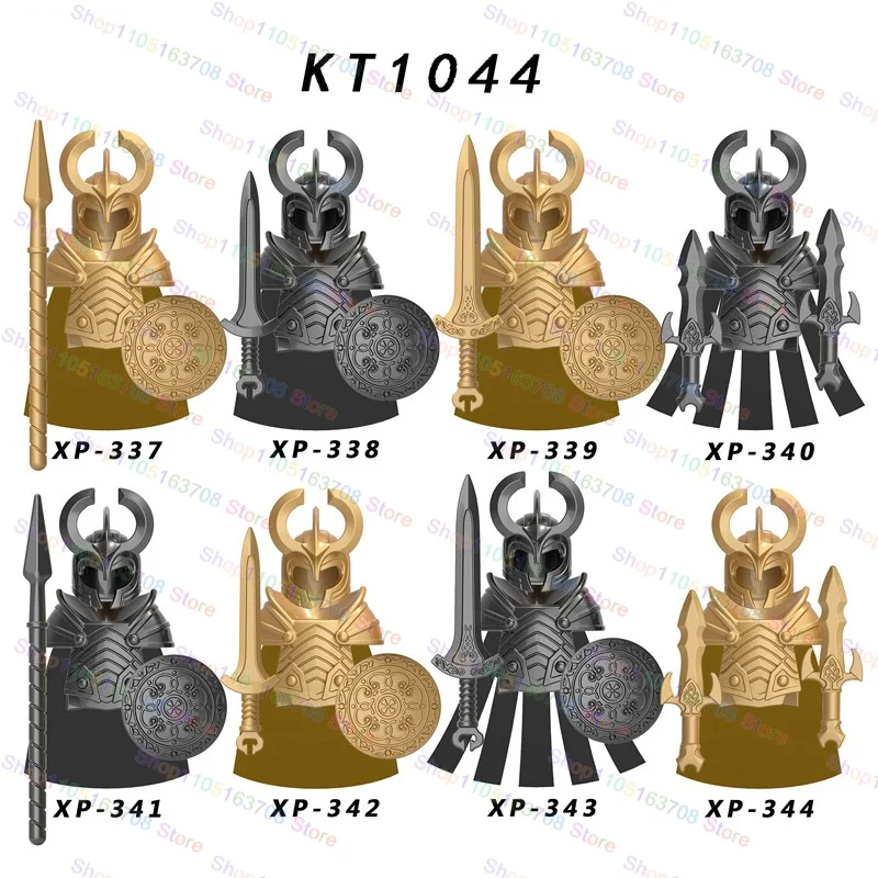 MOC Medieval Soldier Orcs Army Figures Armor Guard Warrior Archer Knights Building Blocks Bricks Shield Accessories Toys KT1040