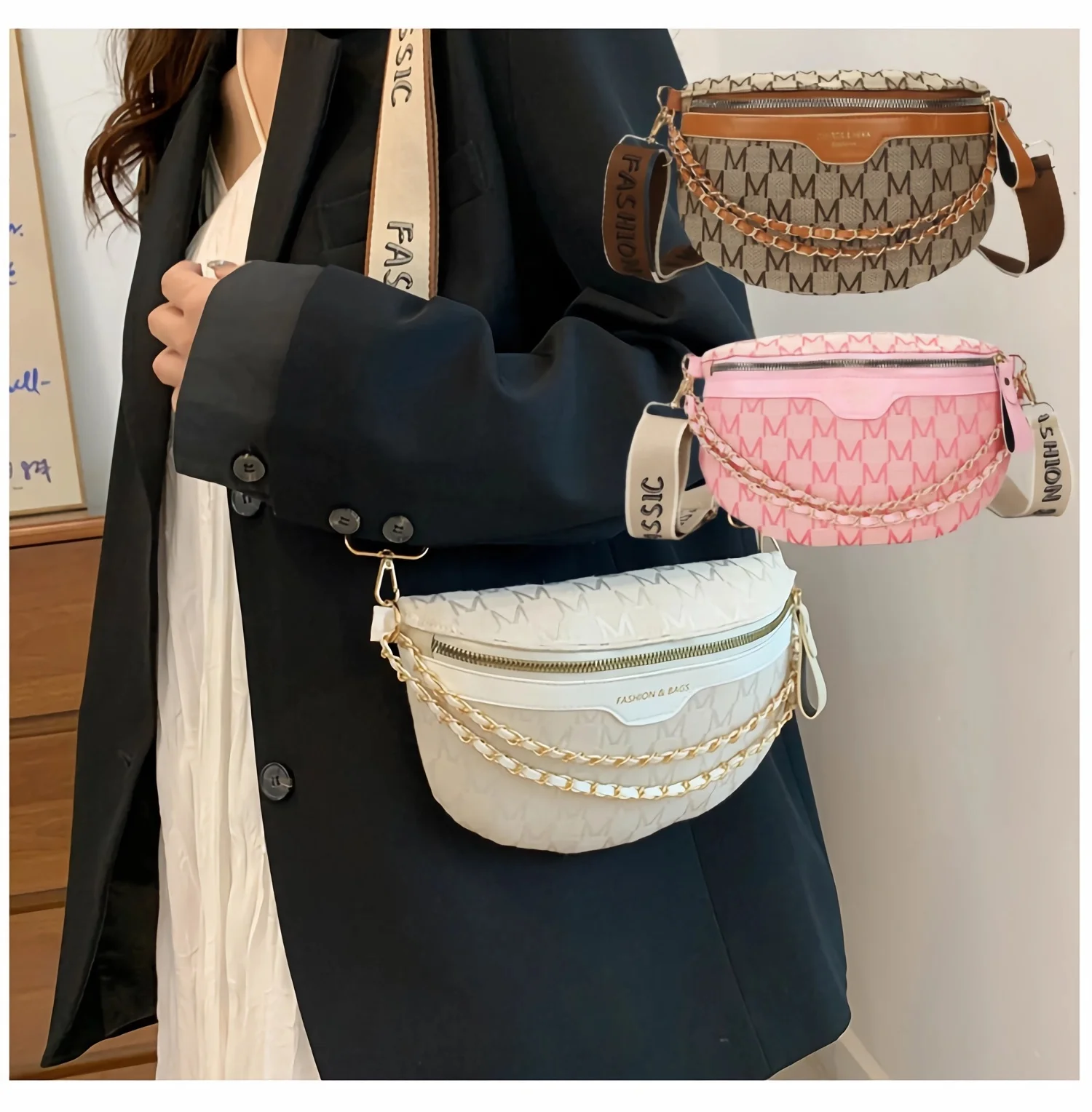 Fashion Chest Bag Ins Bag 2024 Spring and Summer New Tide Ms. Shoulder Slanting Crossbody Leisure Hundred with Small Waist Bag