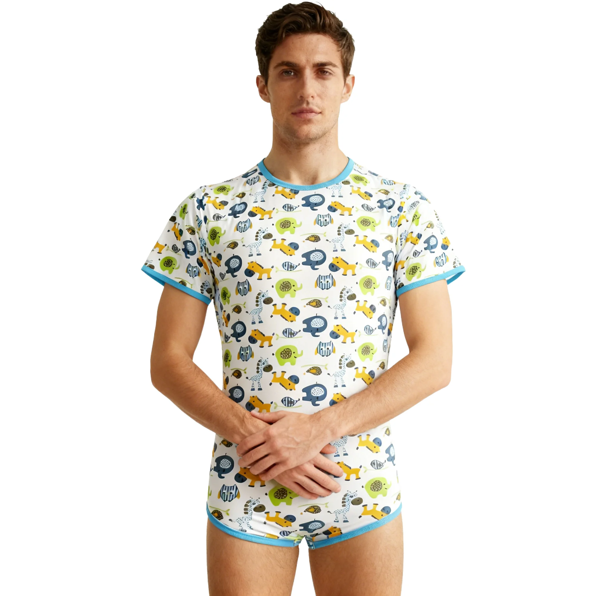 Adult Horse Print Bodysuit Baby Romper ABDL Clothes Soft Comfortable Onesie for All Seasons