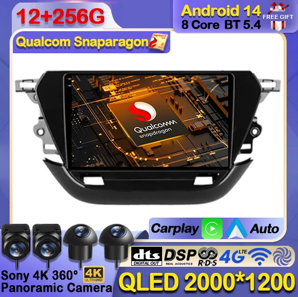 

Android 14 Car Radio For Opel Corsa F 2019 - 2023 Wireless Carplay Auto Multimedia Stereo Player Head Unit GPS Navi 4G WIFI QLED