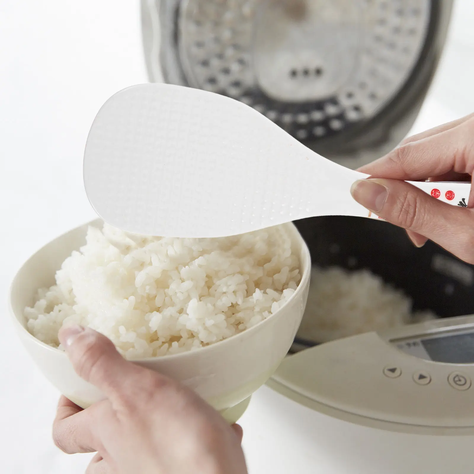 2Pcs Porcelain Rice Spoon Paddle Heat Resistant Non-Stick Ceramic Serving Scooper for Rice Quinoa Grains Kitchen Utensil