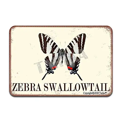 Zebra Swallowtail Butterfly Iron Poster Painting Tin Sign Vintage Wall Decor for Cafe Bar Pub Home Beer Decoration Crafts