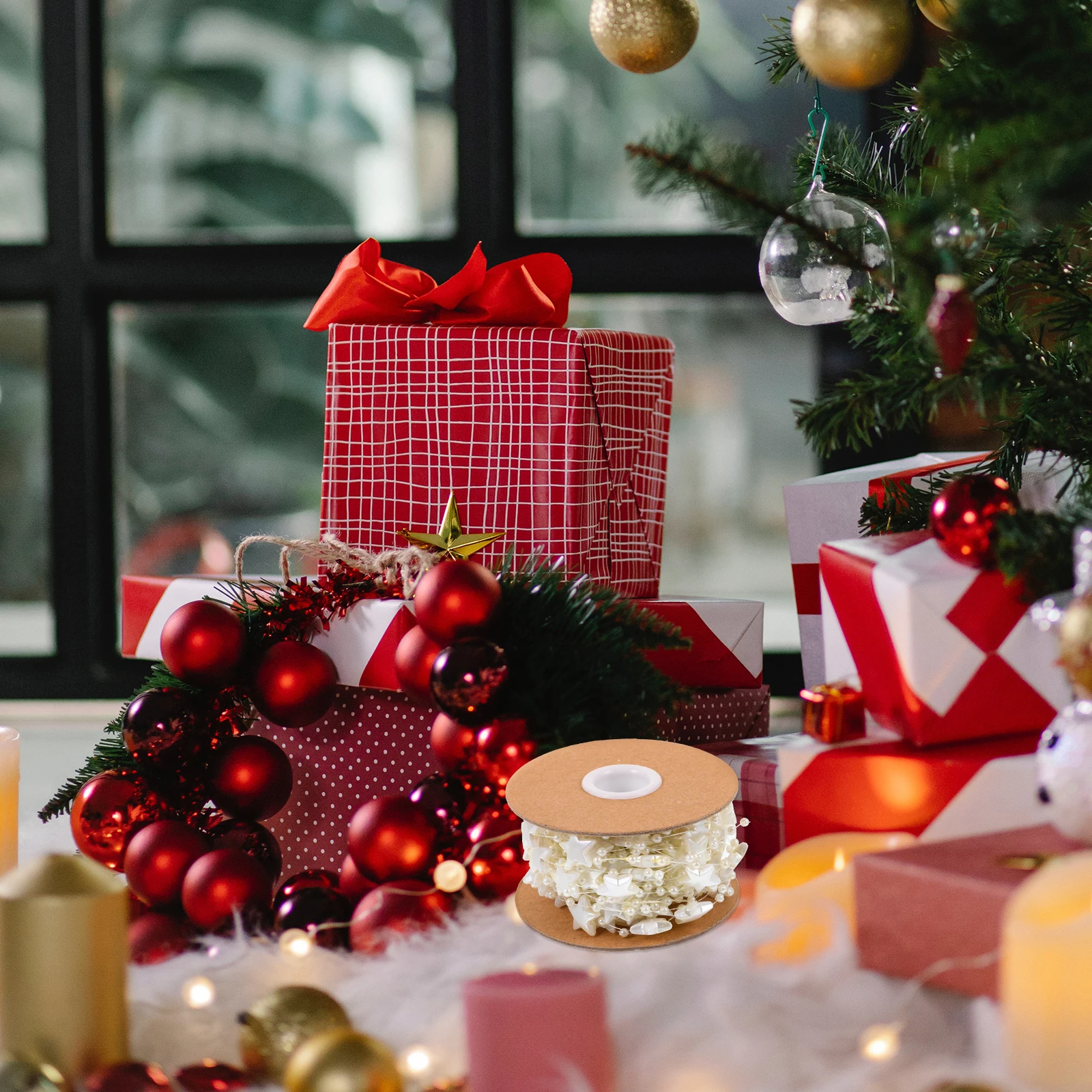 

Beaded Star Chain 10M Pearl String DIY Crafts Decorative Bag Chain nament Jewelry Material Replacement Bracelet Christmas Home