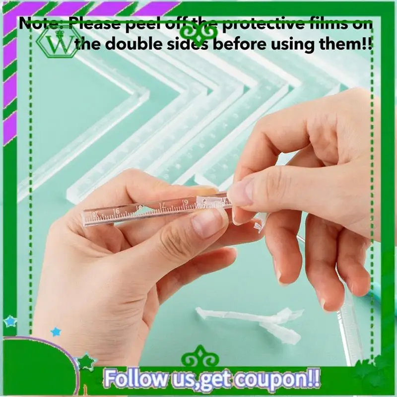ABIK-7Pcs/Set Paper Card Corners Helpers Positioning Tools Set Kit Scrapbooking Acrylic Rulers To Make Lining Up Card Layers Set